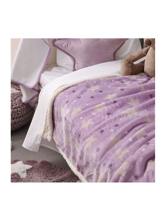 Palamaiki Pătură Pătuț Sky Girl Fleece Violet 110x140cm