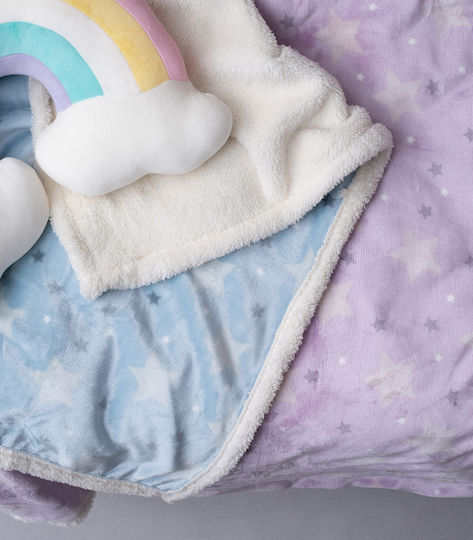 Palamaiki Decke Kinderbett Sky Girl Vlies Lila 110x140cm