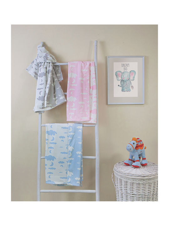 GM Home Blanket Nursery Swaddling Blankets Baby Collection 03086 Fleece Light Blue 75x100cm