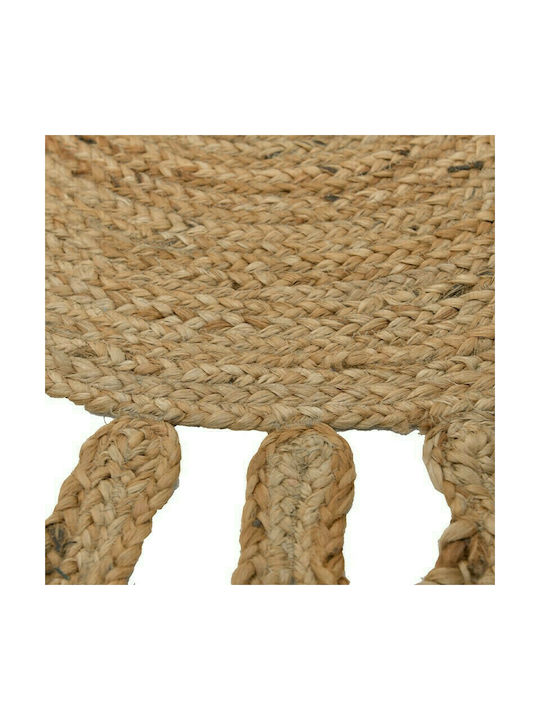 Inart Jute Teppich Rund Sommer aus Jute Natural