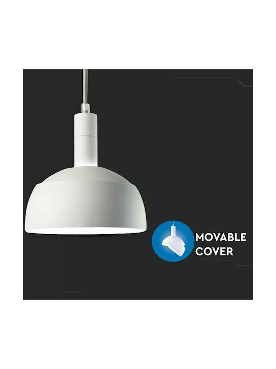 V-TAC Pendant Light White Bell with Socket E27 18cm