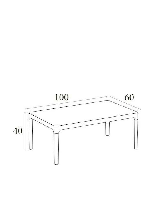 Sky Sitting Room Outdoor Polypropylene Table Yellow 100x60x40cm