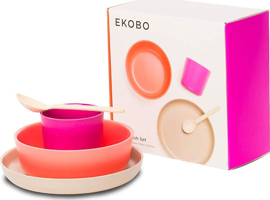 Ekobo Σετ Φαγητού Bambino από Bamboo Πολύχρωμο 4τμχ