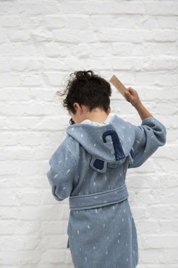 Trixie Kids Hooded Bathrobe Mrs. Elephant Blue 77115