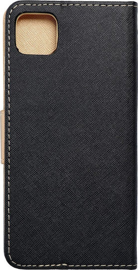 Fancy Wallet Δερματίνης Μαύρο-Χρυσό (Galaxy A22 5G)