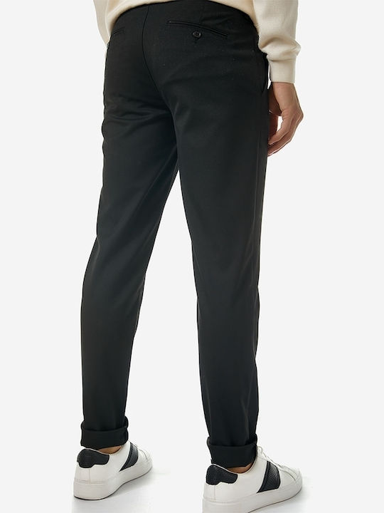 Sogo Men's Trousers Elastic in Slim Fit Black