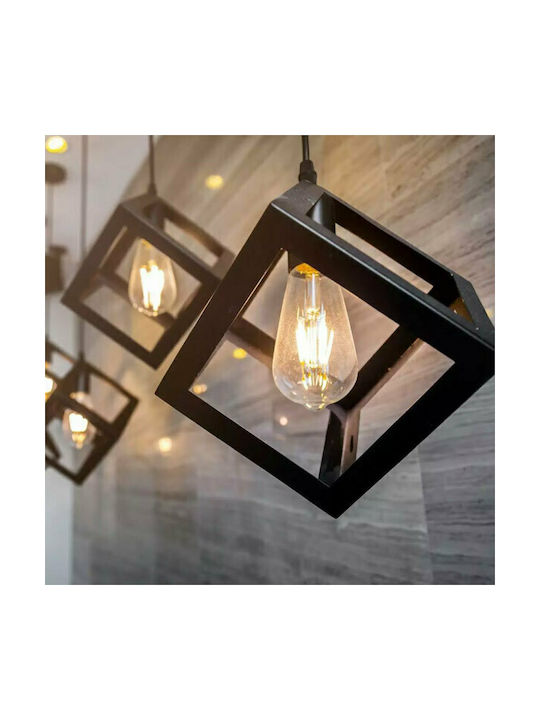 V-TAC Cube Pendant Light Bronze Grid with Socket E27 22.5x22.5x125cm