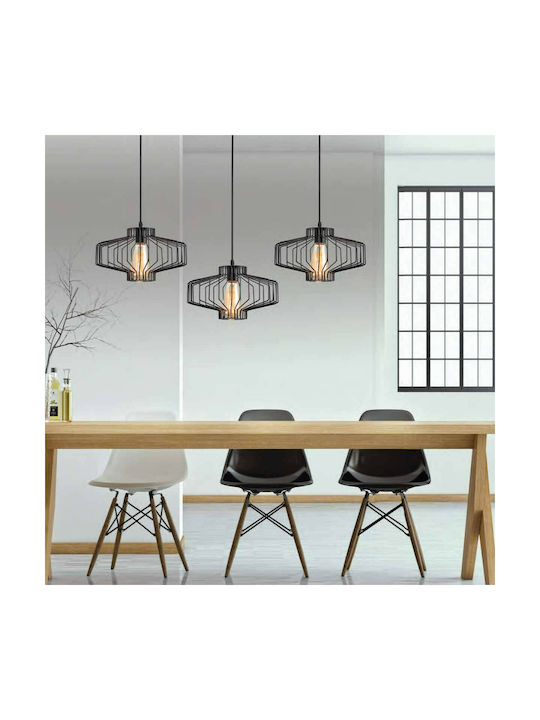 Zambelis Lights Pendant Light Single-Light Grid for Socket E27 Black