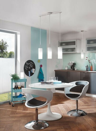 Eglo Troy 3 Pendant Light White Rail with Socket E27 72x110cm