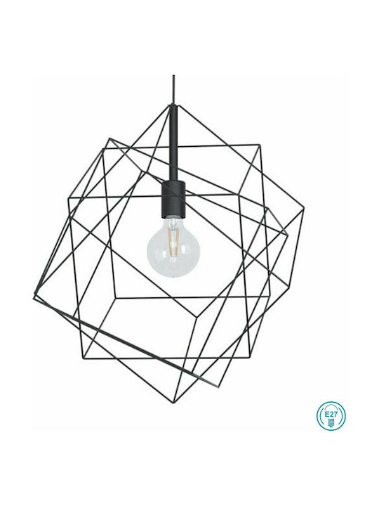 Eglo Straiton Pendant Light Single-Light Grid for Socket E27 Black