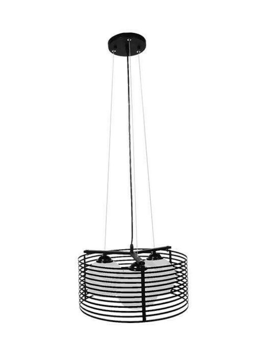 GloboStar Industrial Kevia Deckenleuchte Schwarz Raster mit Lampenbirnensockel E27 40x40x17.5cm
