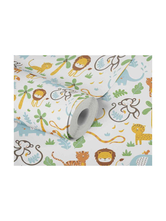 AS Creation Kinder Tapete Vinyl beschichtet Jungle Animals B53xH1005cm