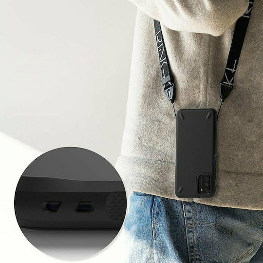 Ringke Onyx Back Cover Σιλικόνης με Λουράκι Μαύρο (Poco M3 / Redmi 9T)