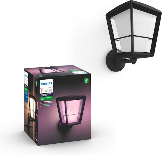 Philips Econic Επιτοίχιο Εξωτερικό Φαναράκι LED IP44 15W με RGBW Φως 35.2x29.7x25.9εκ.