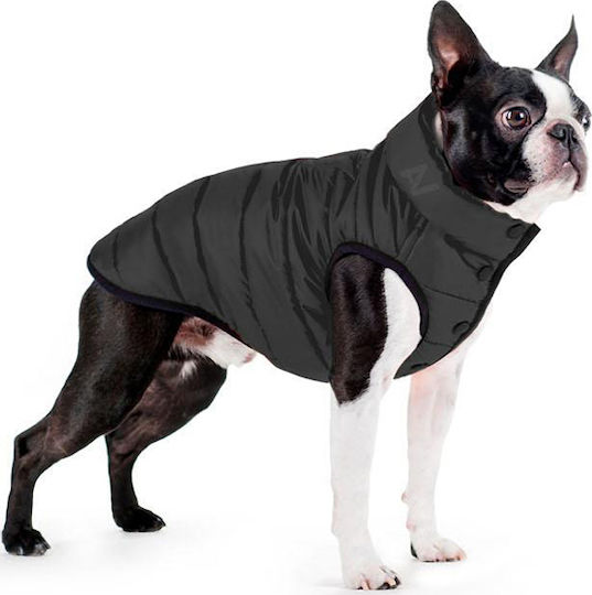 WauDog AiryVest One Haine pentru câini Impermeabil Negru cu Lungimea Spateului 40 cm