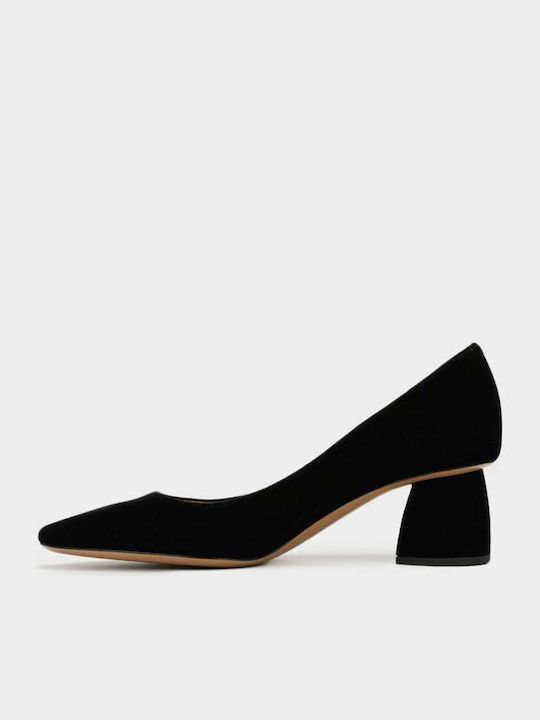 Emporio Armani Suede Pointed Toe Black Heels