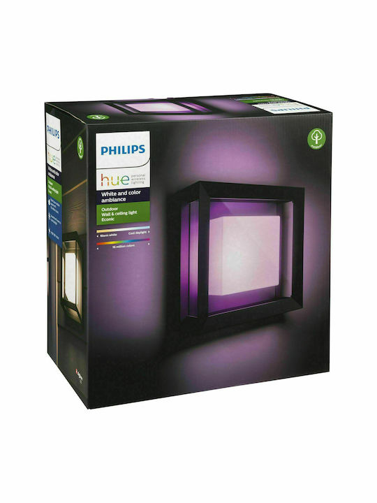 Philips Econic Επιτοίχια Εξωτερική Πλαφονιέρα LED IP44 15W με Ψυχρό Λευκό Φως 11.5x26x26εκ.