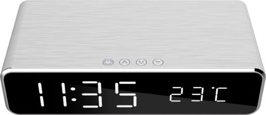 Gembird Ceas Digital de Masă Funcția de încărcare fără fir Argint cu Alarmă & Încărcare Wireless DAC-WPC-01-S Gembird Ceas Digital de Masă Funcția de încărcare fără fir Argint cu Alarmă & Încărcare Wireless DAC-WPC-01-S