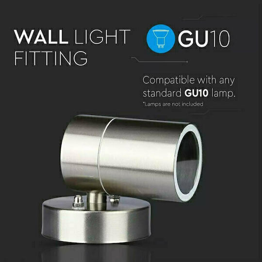 V-TAC Wall-Mounted Outdoor Spot Light GU10 IP44 9.3x8.5x11.8εκ.