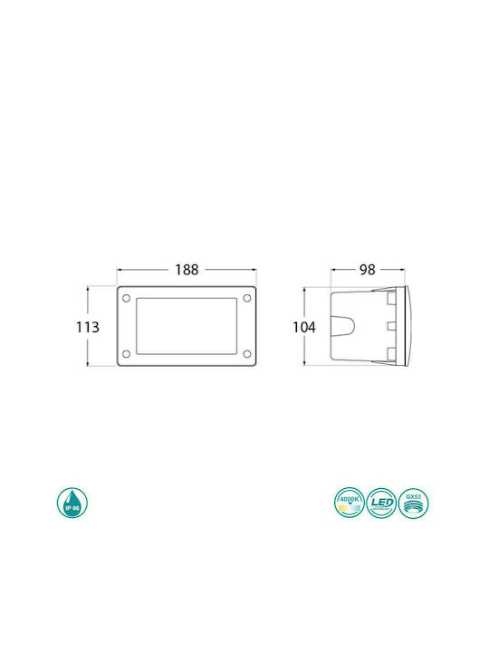 Fumagalli Leti 200 Wandmontierte Außen-Deckenleuchte GX53 IP66