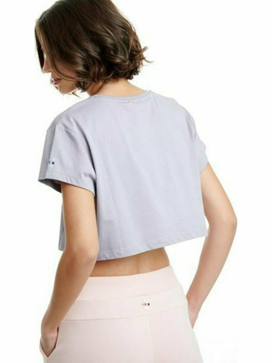 BodyTalk 1211-904820 Women's Athletic Crop Top Short Sleeve Lilacc