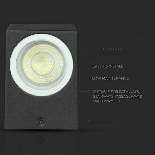 V-TAC Spot de exterior montat pe perete GU10 IP44 9.2x6.8x8εκ.