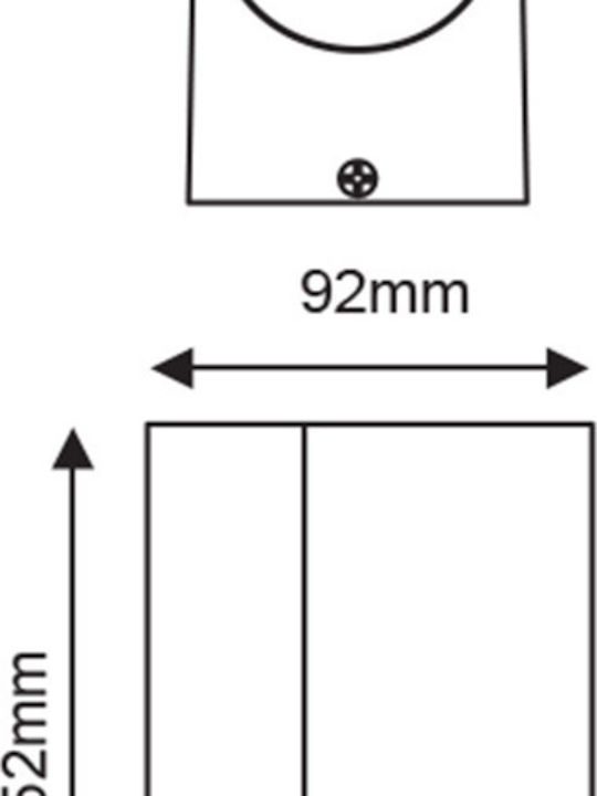 Aca Dasa Wall-Mounted Outdoor Spot GU10 IP54 6.8x15.2x15.2cm