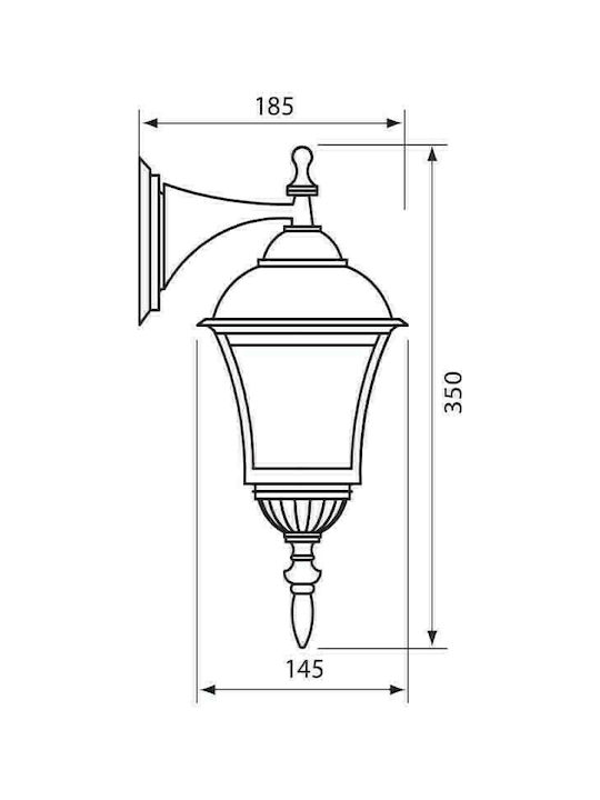 Vivalux Sofia WU005/AB Wall-Mounted Outdoor Lantern E27 IP44