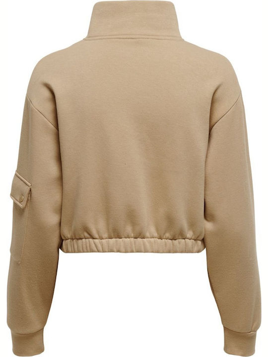 Nomad Cropped Γυναικείο Φούτερ Μπεζ