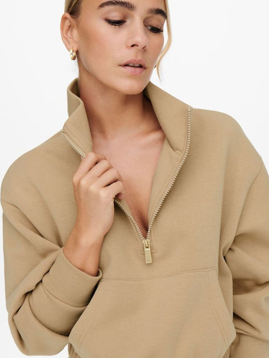 Nomad Cropped Γυναικείο Φούτερ Μπεζ