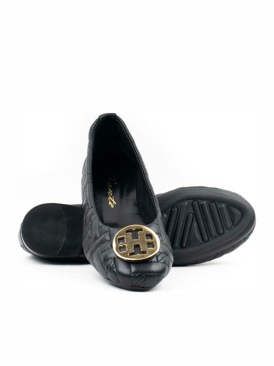 Synthetic Leather Ballerinas Black
