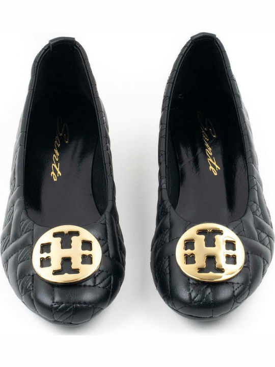 Synthetic Leather Ballerinas Black