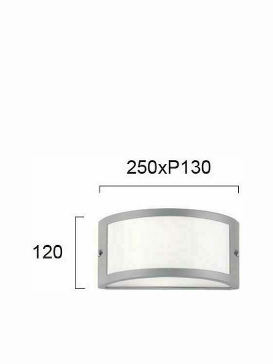 Viokef Limnos Waterproof Wall-Mounted Outdoor Ceiling Light IP54 E27 Gray