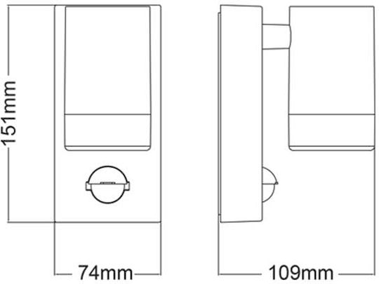 Aca Стенно Външно Спот Осветление GU10 IP65 10.9x15.1εκ.