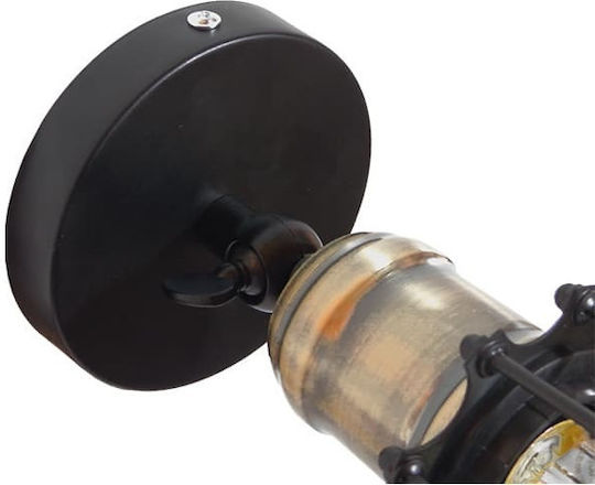 GloboStar Industrial Wall Lamp with E27 Socket Black 12x32cm