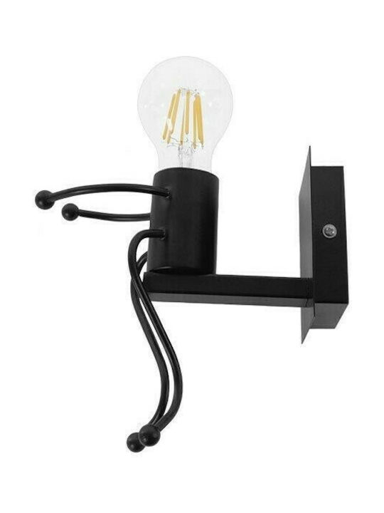 GloboStar Joyce Modern Wall Lamp with Socket E27 Black Width 12cm