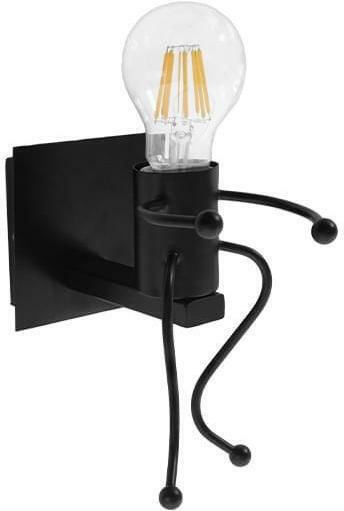 GloboStar Joyce Modern Lamp Wall with Socket E27 Black 12x19x17cm