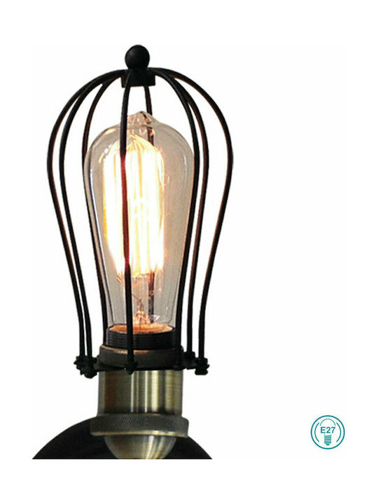 Home Lighting Vintage Wall Lamp with Socket E27 Black Width 10cm