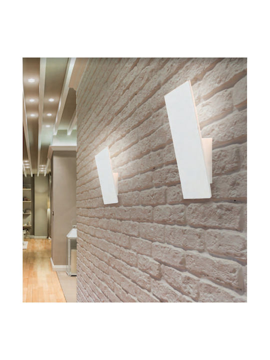 Zambelis Lights Modern Wandleuchte mit Integriertem LED und Neutralweißes Licht Weiß Breite 9cm