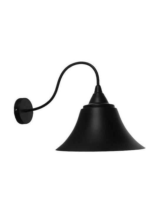 GloboStar Industrial Wall Lamp with E27 Socket Black 30x30cm