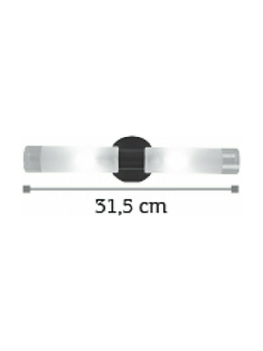 Inlight 1050 Modern Lamp Wall with Socket G9 Black 31.5cm