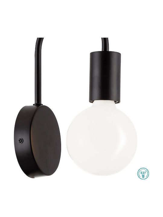 Viokef Jane Classic Wall Lamp with Socket E27 Black Width 10cm