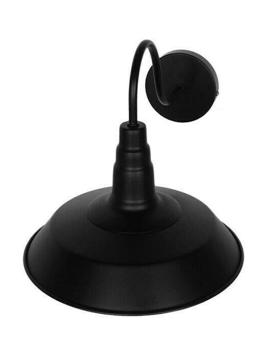 GloboStar Industrial Industrial Wall Lamp with E27 Lamp Bulb Base Black 26x32cm