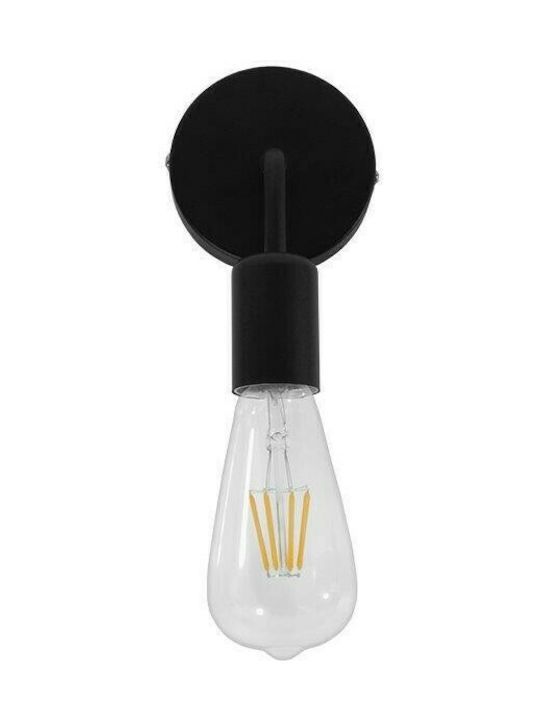 GloboStar Don Vintage Wall Lamp with E27 Lamp Bulb Base Black 7x16x16cm