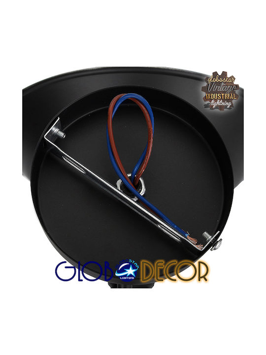 GloboStar Industrial Industrial Wall Lamp with E27 Lamp Bulb Base Black 26x32cm
