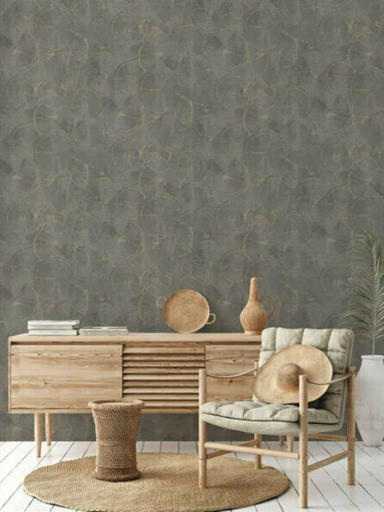 Wall Wallpaper Circles Vinyl Black 1005x53cm Washable