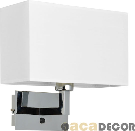 Aca Titchiano Classic Lamp Wall with Socket E27 and Switch White