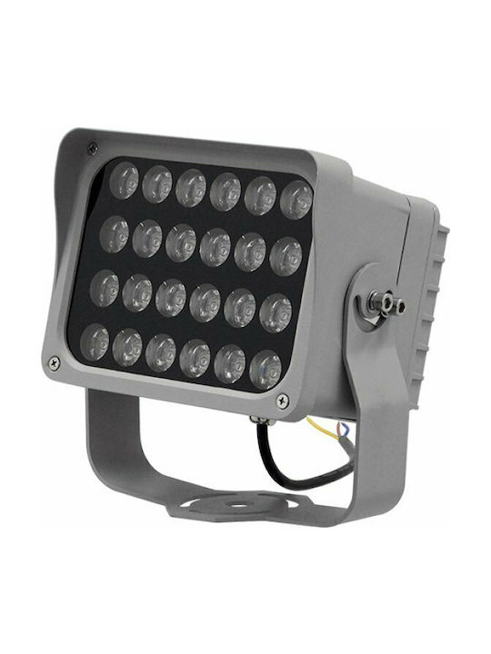 GloboStar FLOOD-XENA Outdoor Lamp LED Wall Washer 24W with Warm White Light IP67 Silver