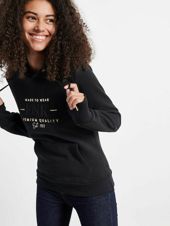 Damen Sweatshirt Kapuzen Schwarz