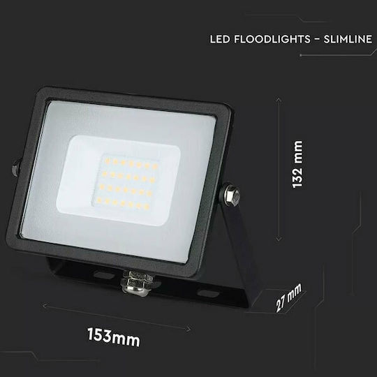 V-TAC Waterproof LED Floodlight 20W Cold White 6400K IP65